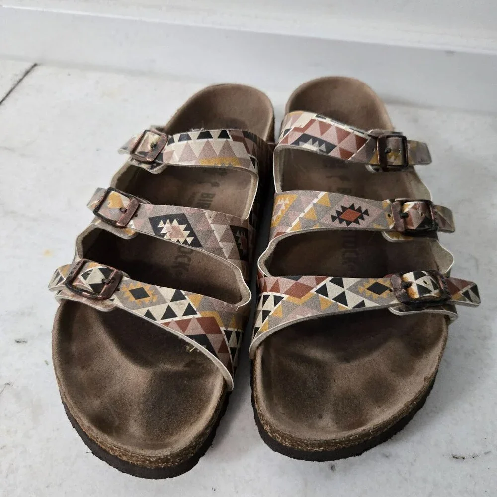 Birkenstock Florida Size 8 Fresh Vegan Ethno Mocha Birko-Flor Sandals - Picture 4 of 14